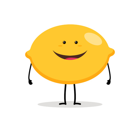 Vector Lemon happy cartoon character illustration on white backgroundのイラスト素材