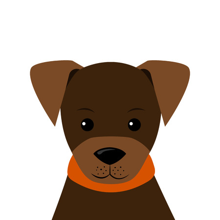 Vector Illustration Portrait of little Puppy in flat style.のイラスト素材