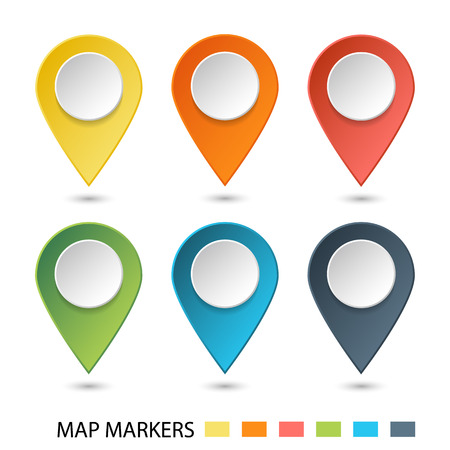 Set of map pointers. vector gradient markersのイラスト素材