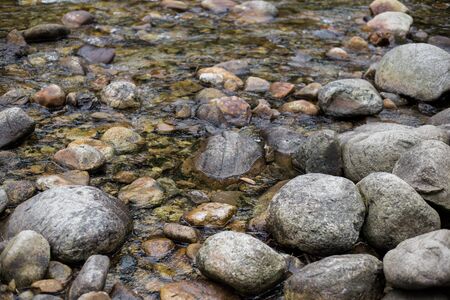 Fishing river in mountains. Nature concept. Crystal clear waters of river
