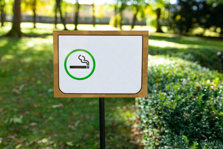 Designated smoking area sign in public. Horizontal banner.の写真素材