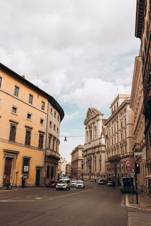 Rome, Italy - April 04, 2022 Basilica di SantAndrea della Valle, Concept of travel, tourism and vacation in city.のeditorial素材