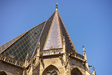 View of the Stephansdom, Cathedral of Vienna, Austriaの写真素材
