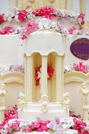 Detail of delicious wedding cakeの写真素材