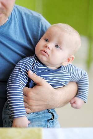 Close up portrait of little baby boy の写真素材