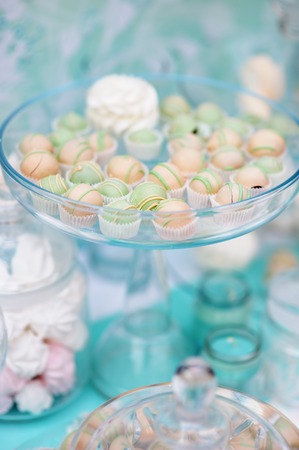 Stylish sweet table on wedding or event partyの写真素材