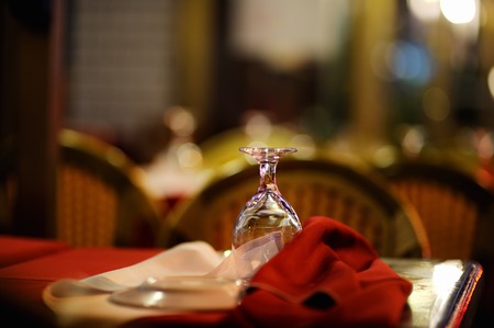 Beautiful outdoor cafe at nightの写真素材