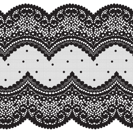 Seamless Vector Black Lace Patternのイラスト素材