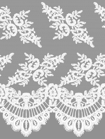 Seamless Vector White Lace Patternのイラスト素材