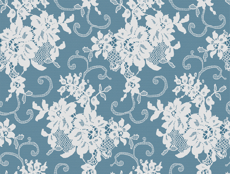 Seamless Vector White Lace Patternのイラスト素材