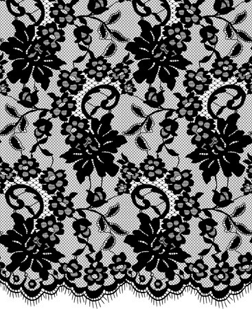 Seamless Vector Black Lace Patternのイラスト素材