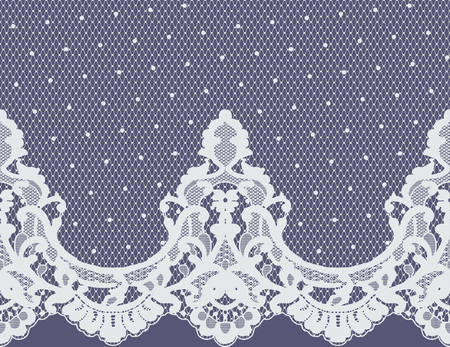 Seamless Vector White Lace Patternのイラスト素材