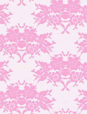 Seamless Vector Pink Lace Patternのイラスト素材