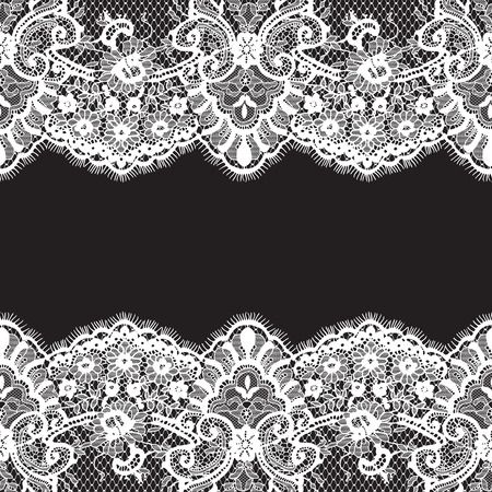 Seamless Vector White Lace Patternのイラスト素材