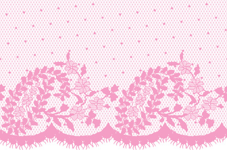 Seamless Vector Pink Lace Patternのイラスト素材