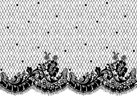 Seamless Vector Black Lace Patternのイラスト素材