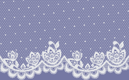 Seamless Vector White Lace Patternのイラスト素材