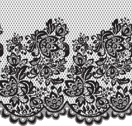 Black lace design pattern illustration.のイラスト素材