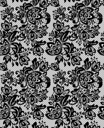 Black lace design pattern illustration.のイラスト素材