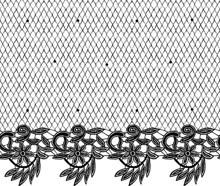Seamless Vector Black Lace Patternのイラスト素材
