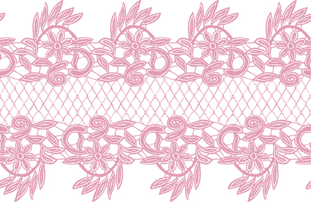 Seamless Vector Pink Lace Patternのイラスト素材