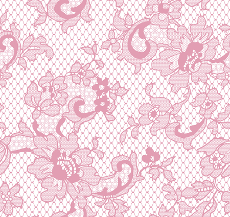 Seamless Vector Pink Lace Patternのイラスト素材