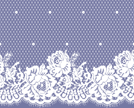 Seamless Vector White Lace Patternのイラスト素材