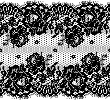 Seamless Vector Black Lace Patternのイラスト素材