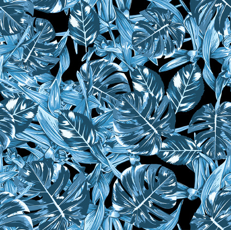 Seamless Vector Leaves Patternのイラスト素材