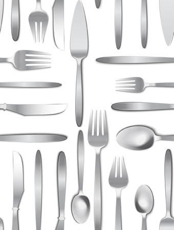 Seamless Vector Cutlery Patternのイラスト素材
