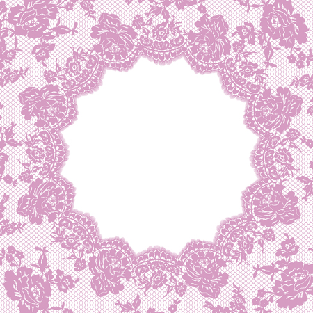 Vector Pink Lace Frameのイラスト素材