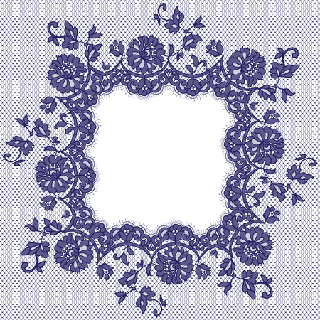 Vector Blue Lace Frameのイラスト素材