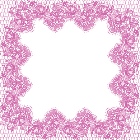 Vector Pink Lace Frameのイラスト素材