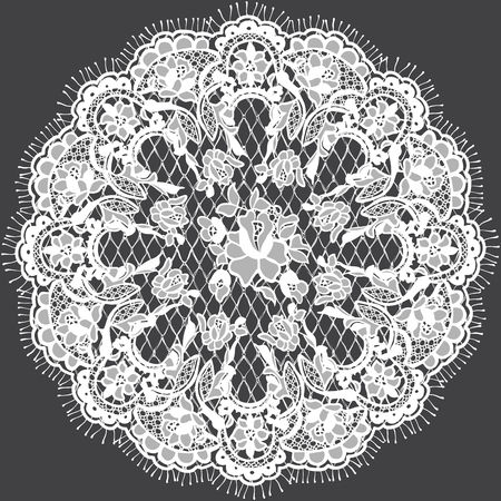 A Vector White Lace Frame illustration.のイラスト素材