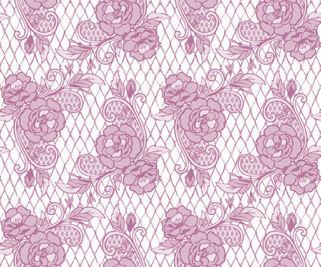 Seamless Vector Pink Lace Patternのイラスト素材