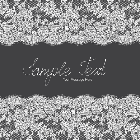 Seamless Vector White Lace Patternのイラスト素材