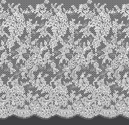 Seamless Vector White Lace Patternのイラスト素材
