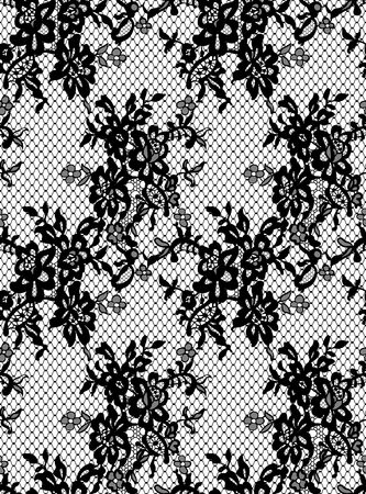 Seamless Vector Black Lace Patternのイラスト素材