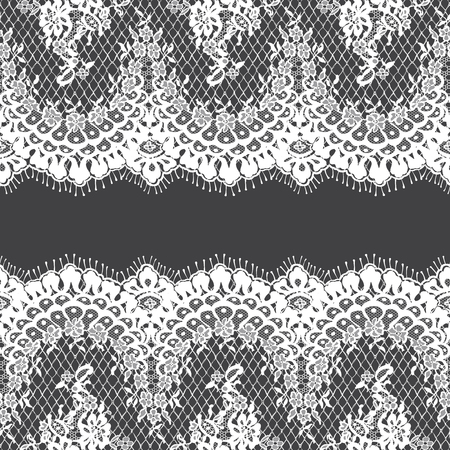 Seamless Vector White Lace Patternのイラスト素材