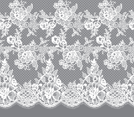 Seamless Vector White Lace Patternのイラスト素材