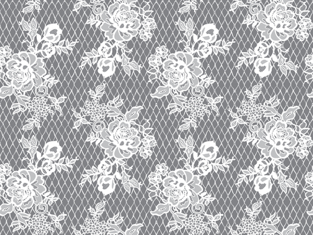 Seamless Vector White Lace Patternのイラスト素材