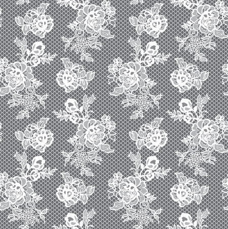 Seamless Vector White Lace Patternのイラスト素材