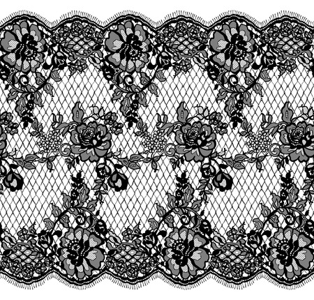 Seamless Vector Black Lace Patternのイラスト素材