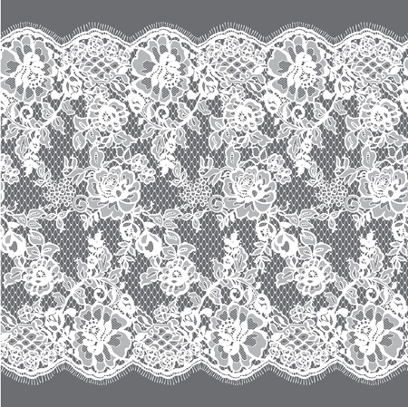 Seamless Vector White Lace Patternのイラスト素材