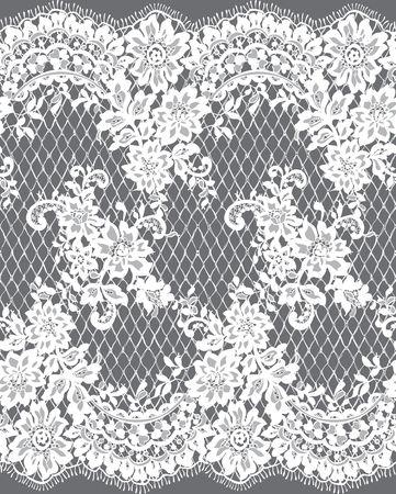 Seamless Vector White Lace Patternのイラスト素材