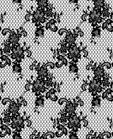 Seamless Vector Black Lace Patternのイラスト素材