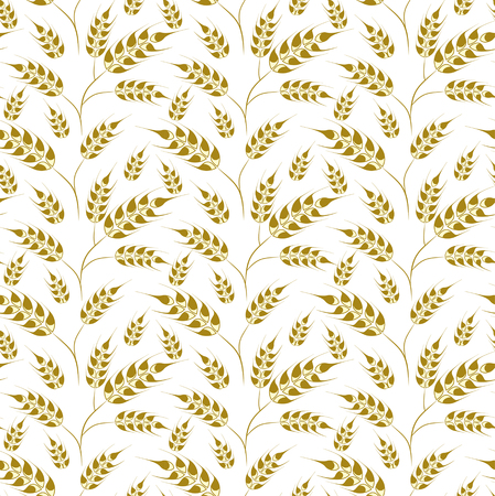 Seamless Vector Rye Ear Patternのイラスト素材