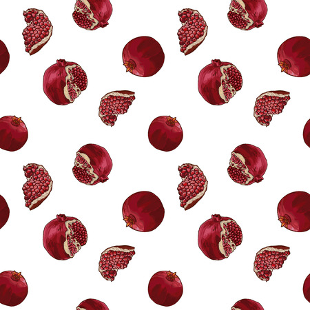 Seamless Vector Pomegranate Patternのイラスト素材