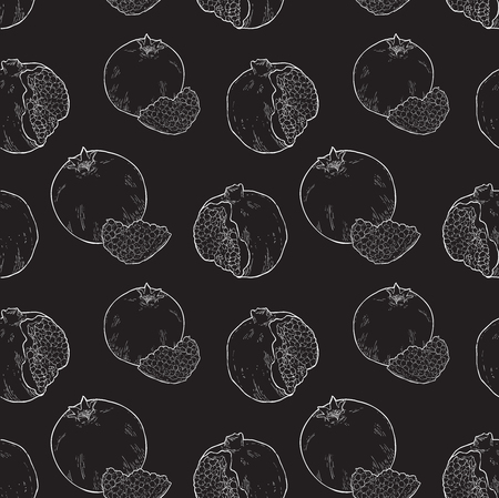Seamless Vector Pomegranate Patternのイラスト素材