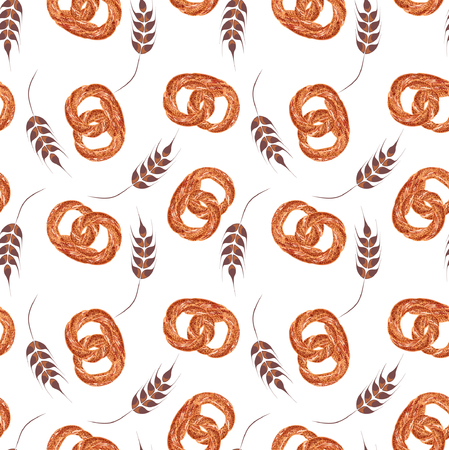 Seamless Vector Pretzel Patternのイラスト素材